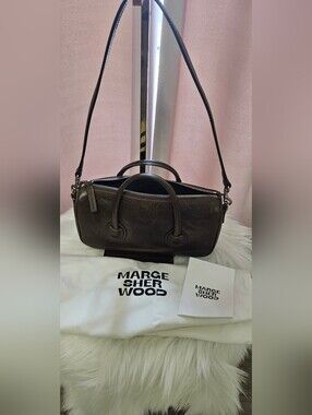 Marge Sherwood Brown Leather Barrel Crossbody Bag
